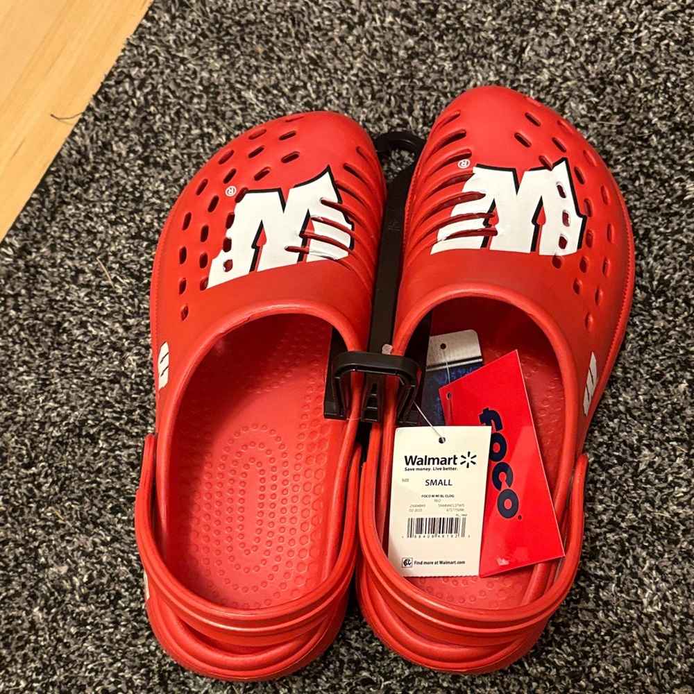 Wisconsin Badger Red Slip-On Shoes